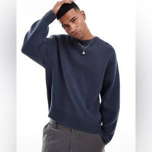 Weekday Cypher Oversized Sweater - Dusty Blue